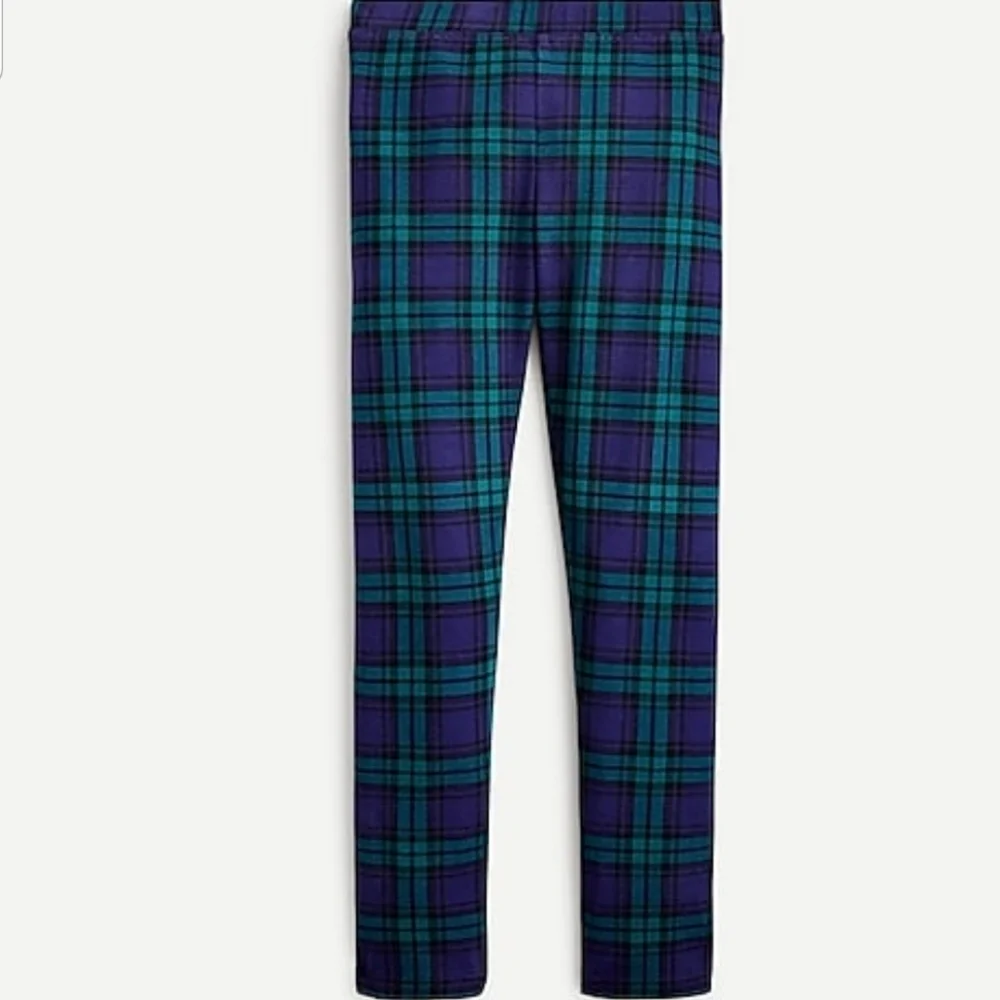 New! J Crew Sz 6 Crewcuts Girls' Leggings Blackwatch Tartan Blue Green Pants NWT